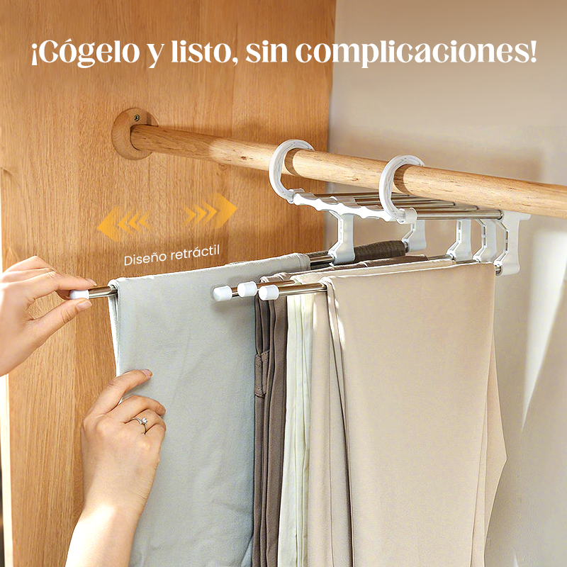 👖Organizador de Pantalones Plegable Multicapa | Ahorra Espacio en Armario + Antideslizante + Ideal para Hogar✨