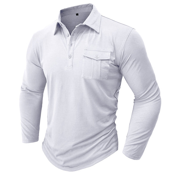 Camisa casual de algodón con bolsillos