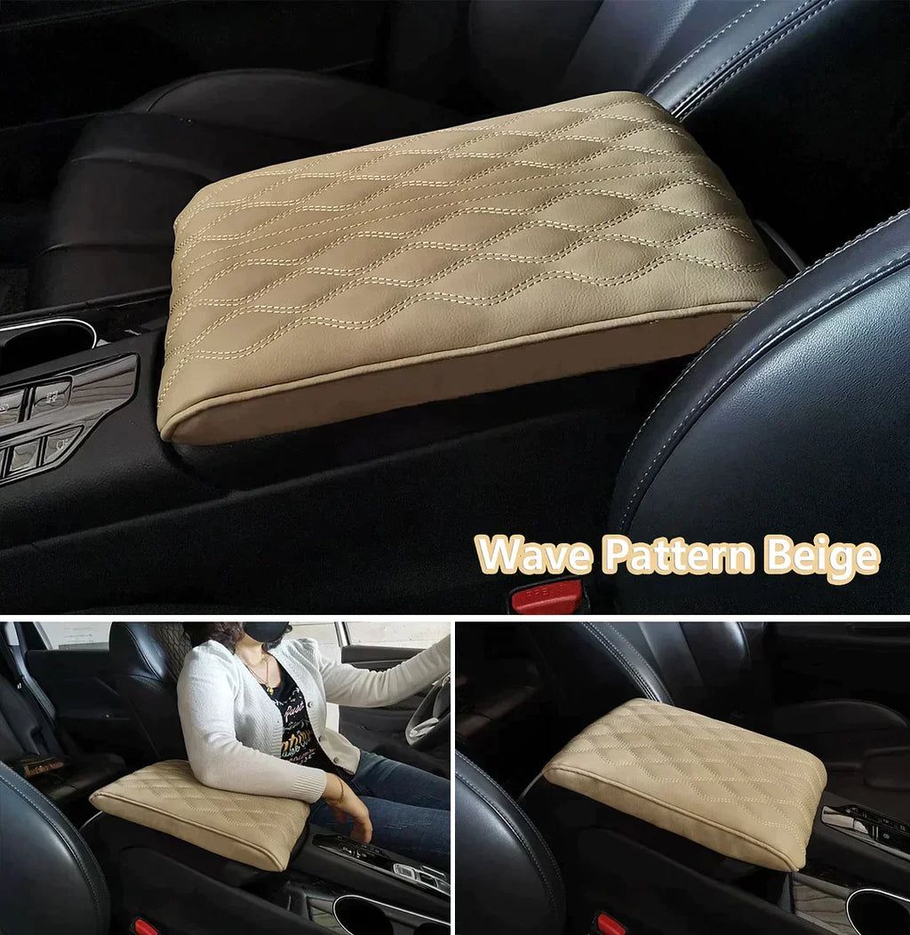 Almohadilla de cuero para reposabrazos de coche (estilo universal)
