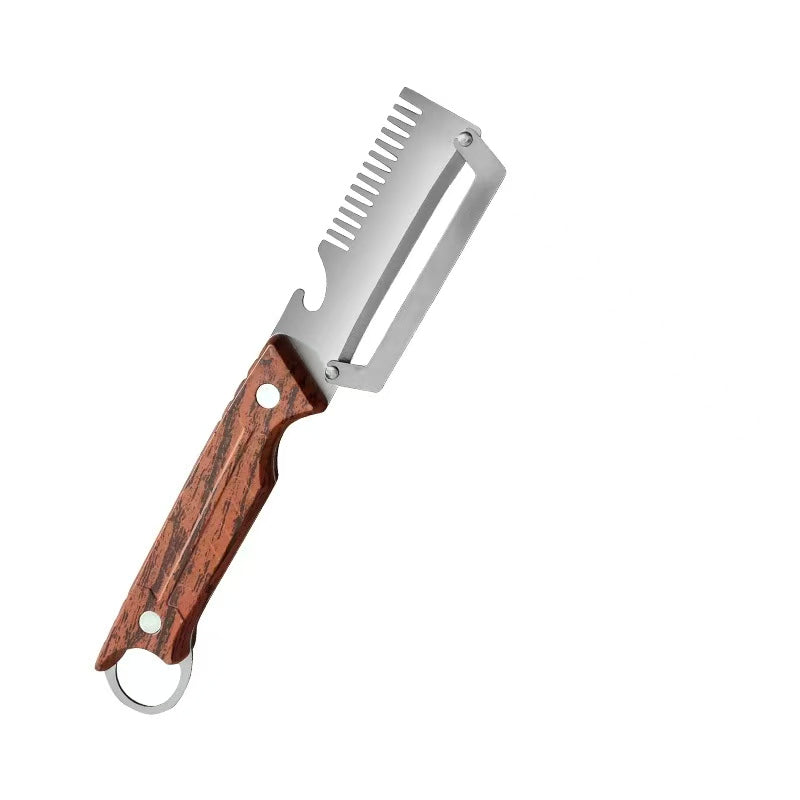 ⏰🔥 ¡50% DE DESCUENTO POR TIEMPO LIMITADO! 🔪 Pelador Multifunción de Acero Inoxidable – Hoja Afilada y Abrebotellas Incluido ✨🥒