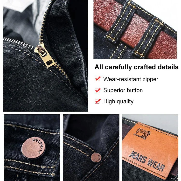 Pantalones rectos vaqueros elásticos para hombra