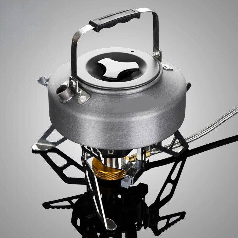 ⛺Quemador de gas para acampada – 5800 W, encendido piezoeléctrico, resistente al viento