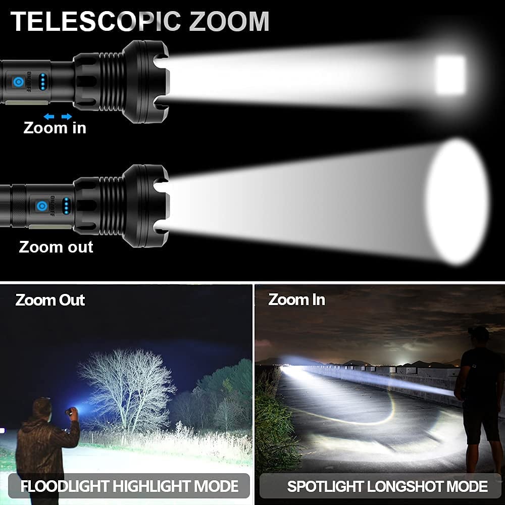 🔥🔦 ¡50% DE DESCUENTO! Linterna Láser Táctica Recargable LED — 160,000 Lúmenes ⚡ Súper Potente & Ultra Brillante | ¡Envío Gratis!