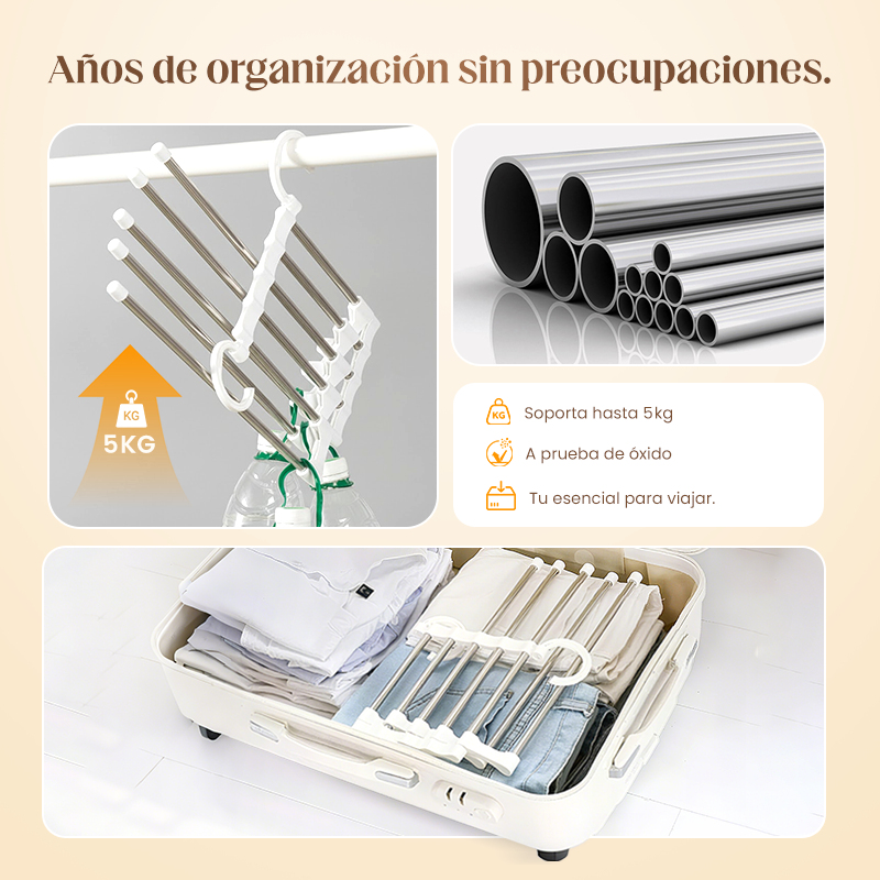 👖Organizador de Pantalones Plegable Multicapa | Ahorra Espacio en Armario + Antideslizante + Ideal para Hogar✨