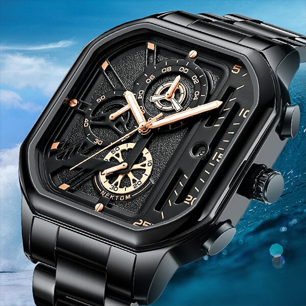 Reloj de cuarzo resistente al agua para hombre.