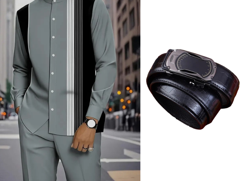 👔 Conjunto de 2 piezas: camisa a rayas y pantalón para hombre✨ Estilo sin esfuerzo ✅