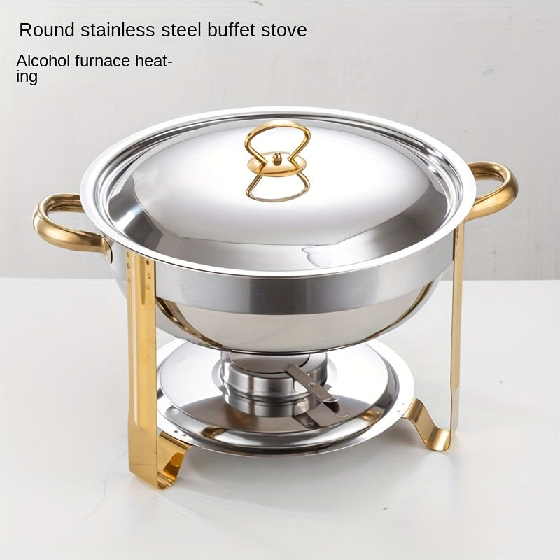 🔥🍲 ¡50% OFF! Olla Buffet de Acero Inoxidable con Calentador – Ideal para Fiestas y Eventos 🇲🇽✨