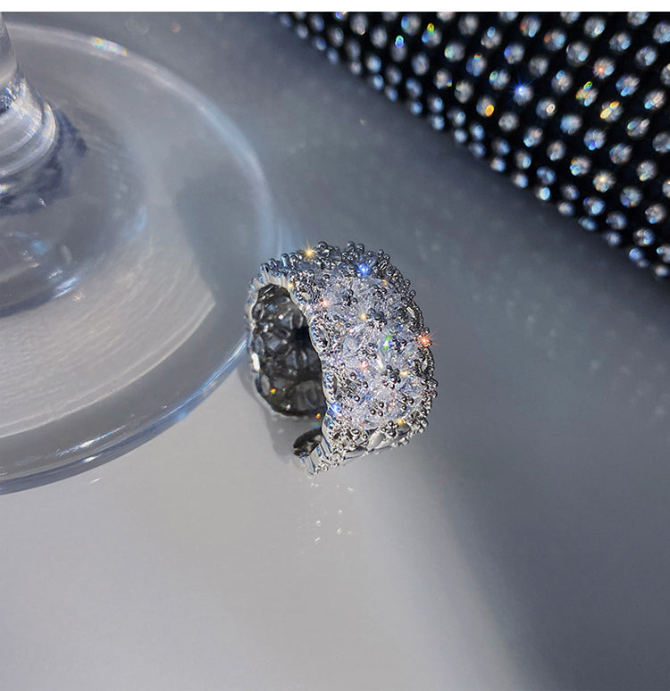 Anillo de banda de circonita para mujer