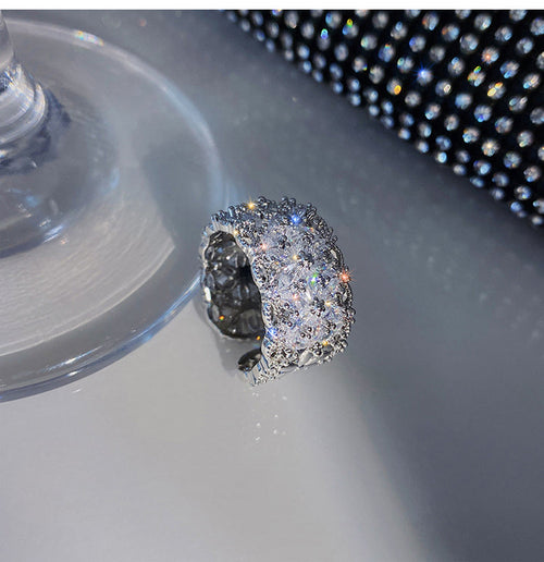 Anillo de banda de circonita para mujer