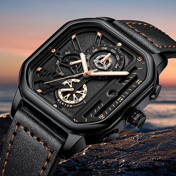 Reloj de cuarzo resistente al agua para hombre.