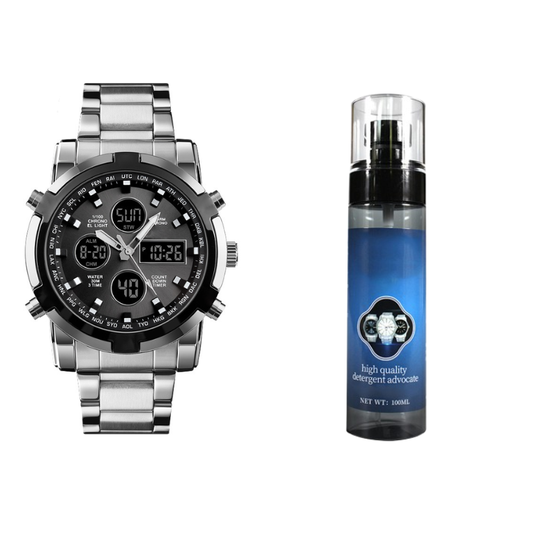 ⌚ ¡50% DE DESCUENTO AHORA! 🪖 Reloj militar para hombre: pantalla analógica-digital, resistente al agua y a los golpes 🛡️