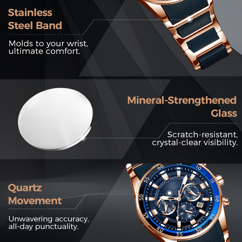 💎Reloj de cuarzo multifuncional resistente al agua para hombre