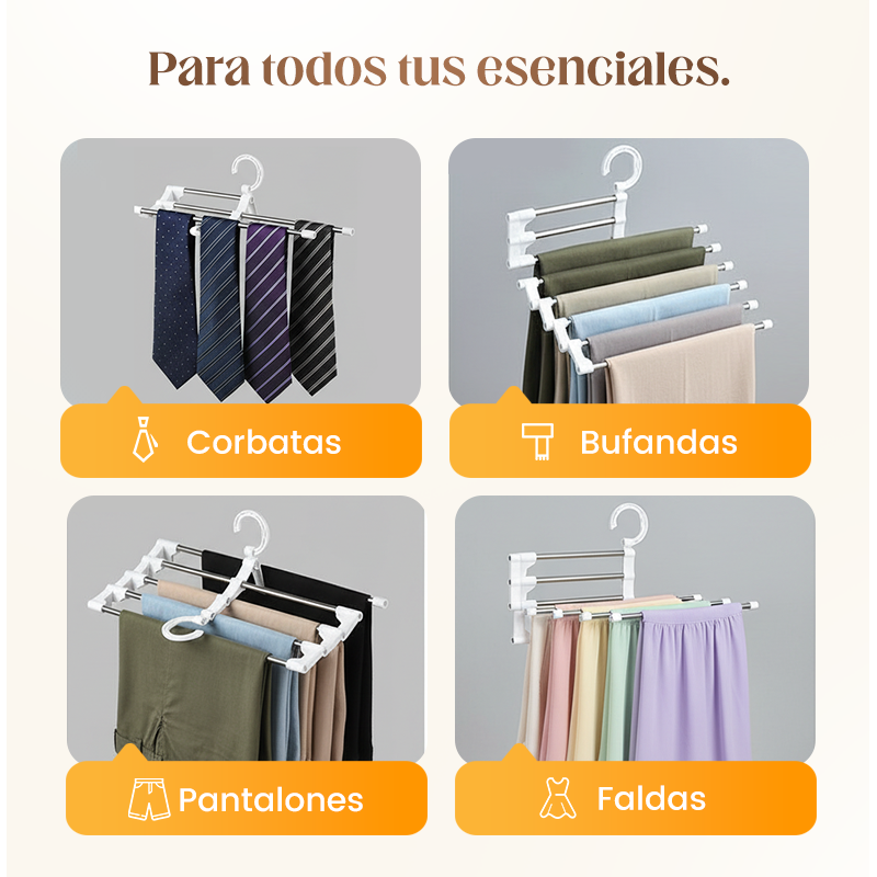 👖Organizador de Pantalones Plegable Multicapa | Ahorra Espacio en Armario + Antideslizante + Ideal para Hogar✨