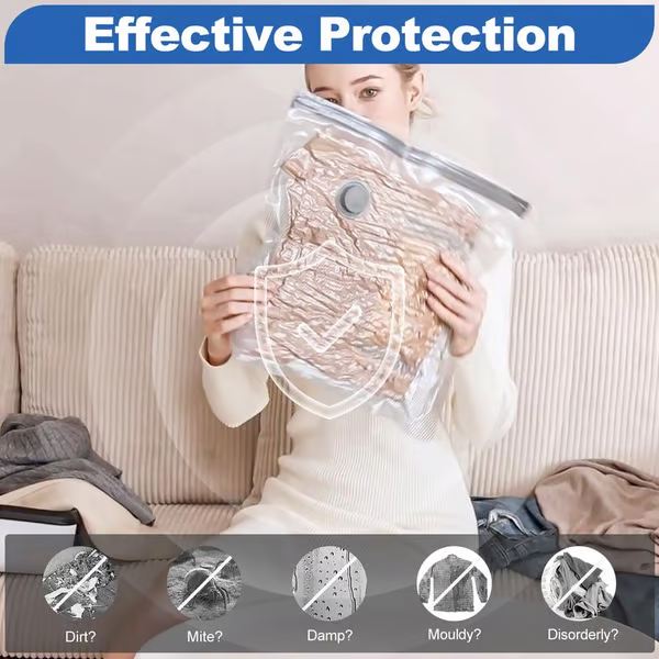 🧳 50% de descuento en HOT DEAL! Paquete de 6 bolsas de compresión para aspiradora eléctrica USB - almacenamiento de ahorro de espacio, sello herméal aire, reutiliz& Durable
