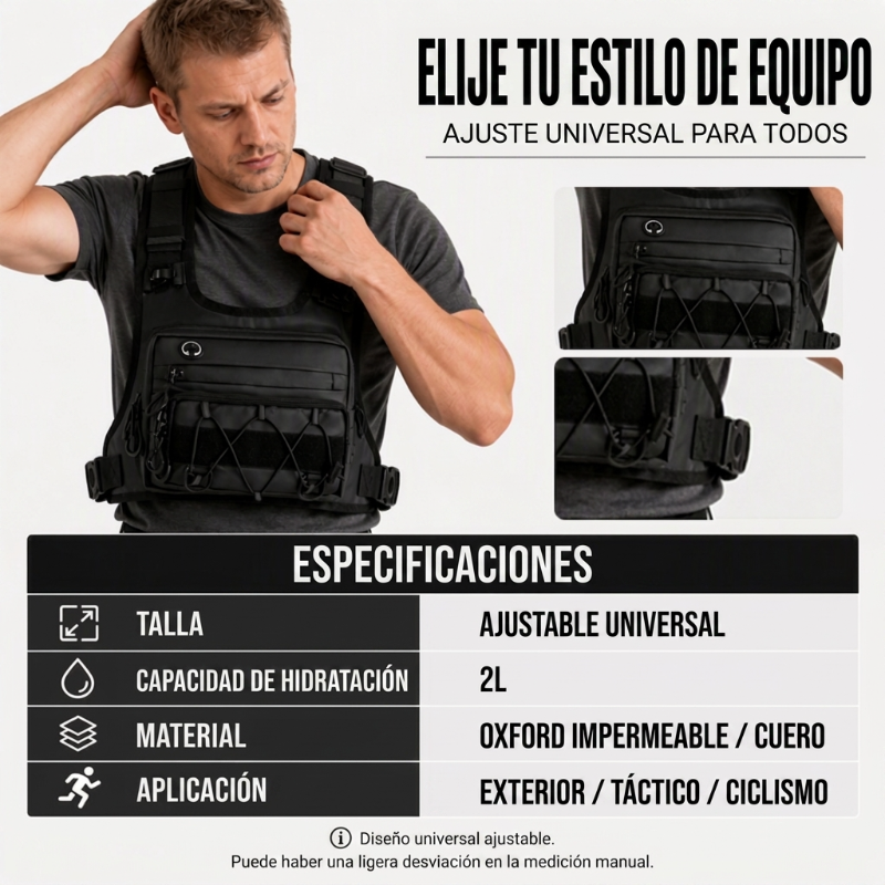 🔥Oferta Caliente 50% DESCUENTO🔥Chaleco Táctil Frontal y Trasero para Ciclismo – Listo para Hidratación, 3L de Almacenamiento, Malla Transpirable 🏃
