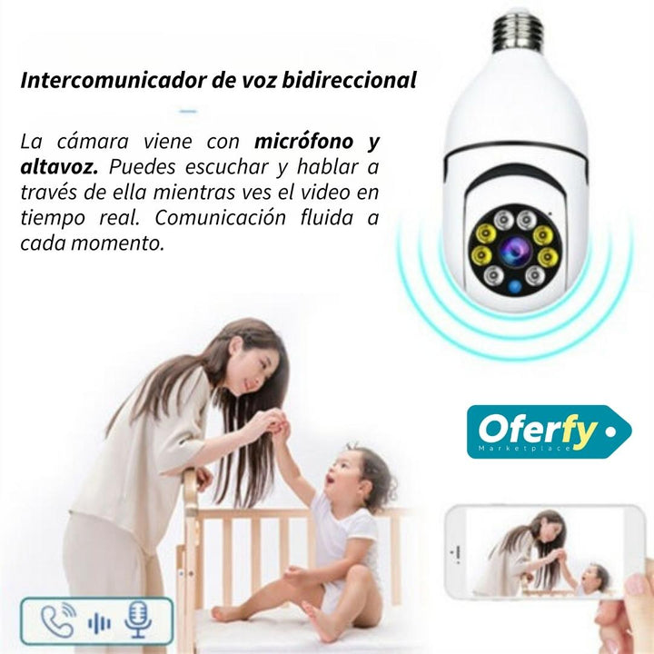 Cámara de Seguridad WiFi 720P 360° de Fácil Instalación