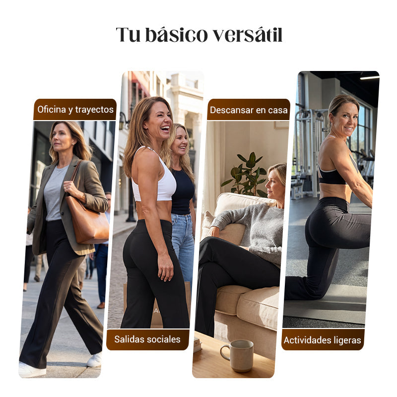 🔥 50% DE DESCUENTO 🔥Pantalones casuales de mujer de cintura alta y pierna ancha 👖✨