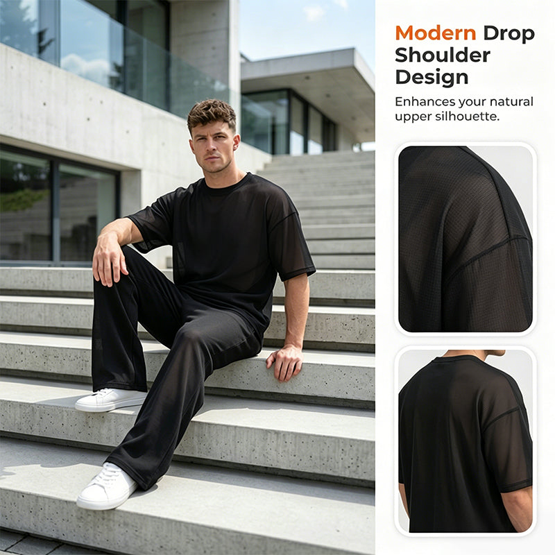 ⏰🔥 ¡50% DE DESCUENTO AHORA! 👕👖 Conjunto Casual para Hombre – Camiseta y Pantalón Ancho, Cómodo y Trendy ✨💪