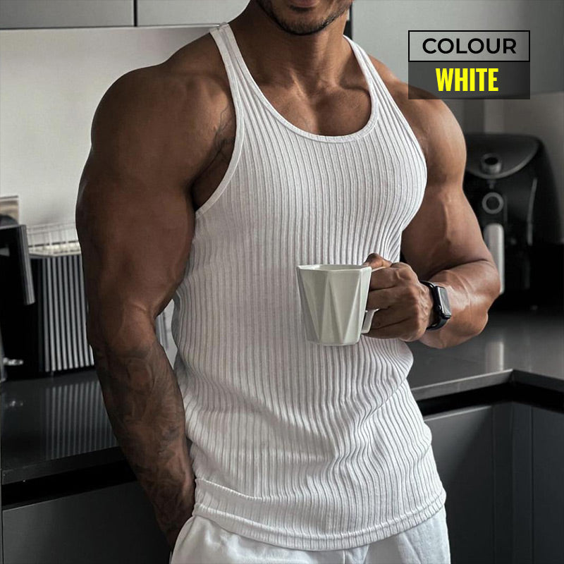 Camiseta sin mangas atlética sólida para hombre