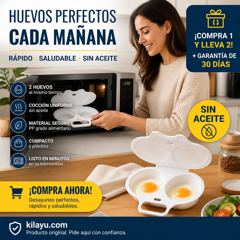 🥚💪 Hueveras para microondas – doble cavidad, sin aceite – desayuno saludable! 🌿
