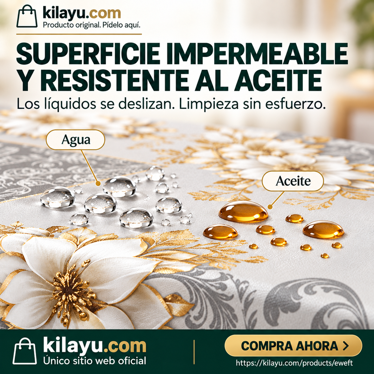 📢📢50% OFF !! ⏰Mantel Floral en Relieve Elegante e Impermeable