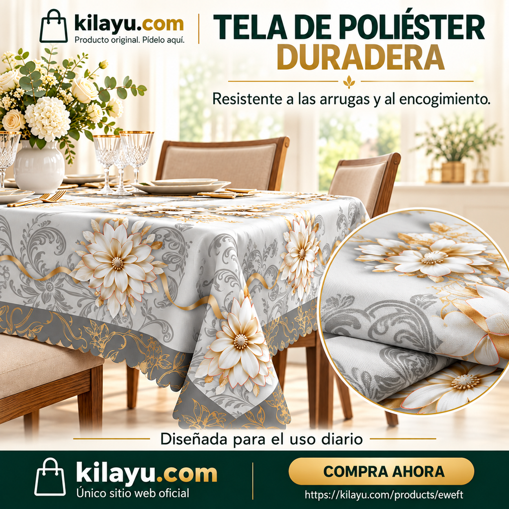 📢📢50% OFF !! ⏰Mantel Floral en Relieve Elegante e Impermeable