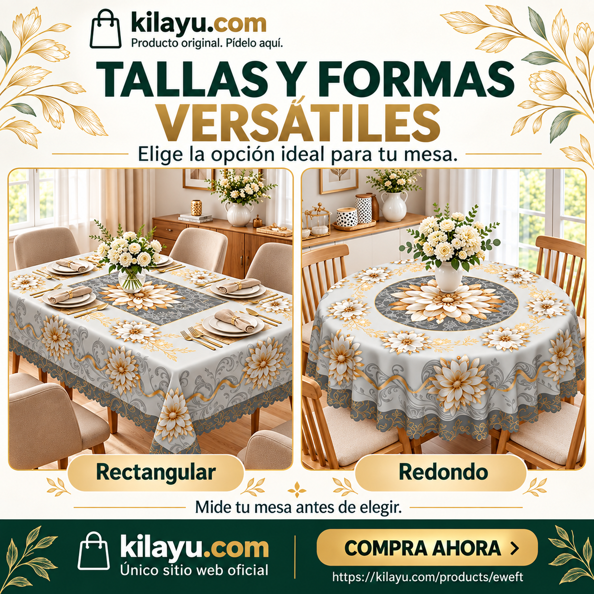 📢📢50% OFF !! ⏰Mantel Floral en Relieve Elegante e Impermeable