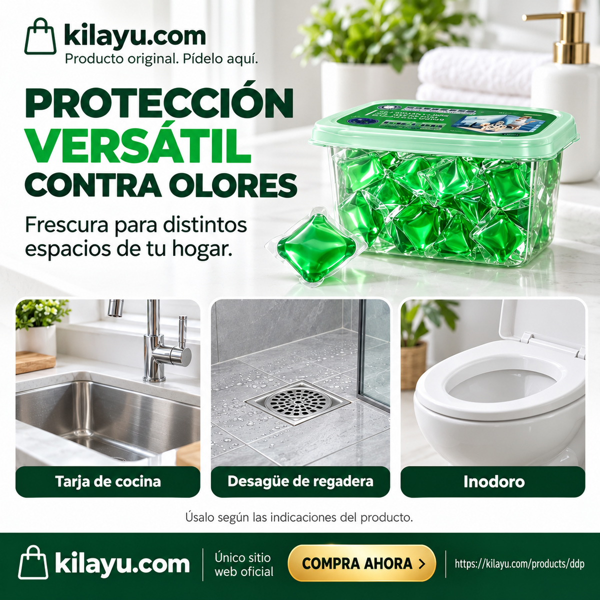 🔥🎉¡Se vendió como pan caliente! 30.000 personas lo compraron🎉.Cápsulas desodorantes de desagües bioenzimáticas