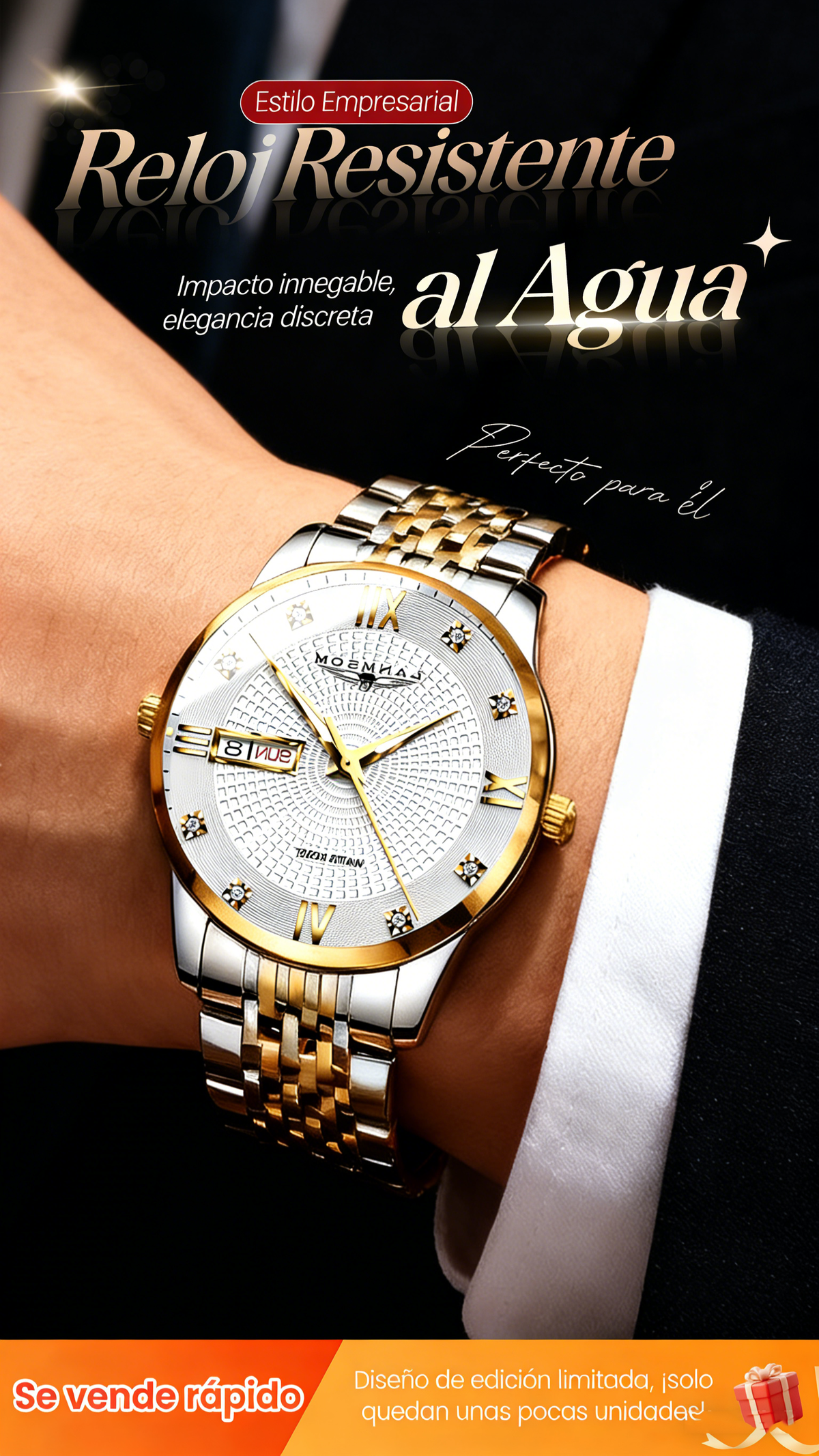 Reloj Ejecutivo para Hombre Acero Inoxidable Impermeable