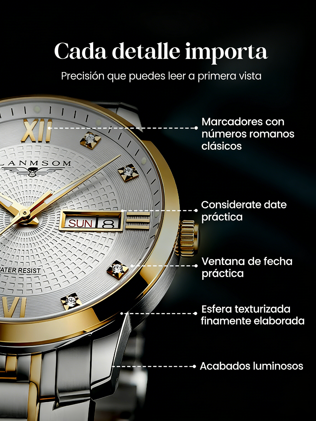 Reloj Ejecutivo para Hombre Acero Inoxidable Impermeable