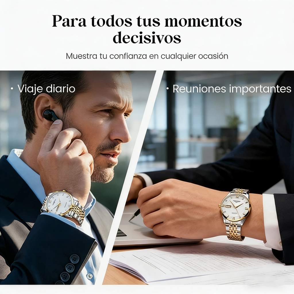 Reloj Ejecutivo para Hombre Acero Inoxidable Impermeable