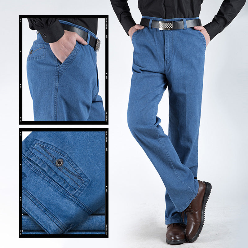 😍👖Jeans de cintura alta rectos para hombre-Compra 2 envío gratuito