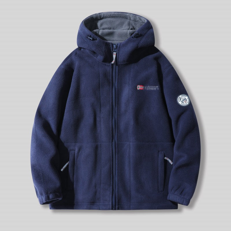 Chaqueta con capucha de forro polar de doble capa [¡Venta de liquidación!-50% REBAJADO＆Envío gratis]