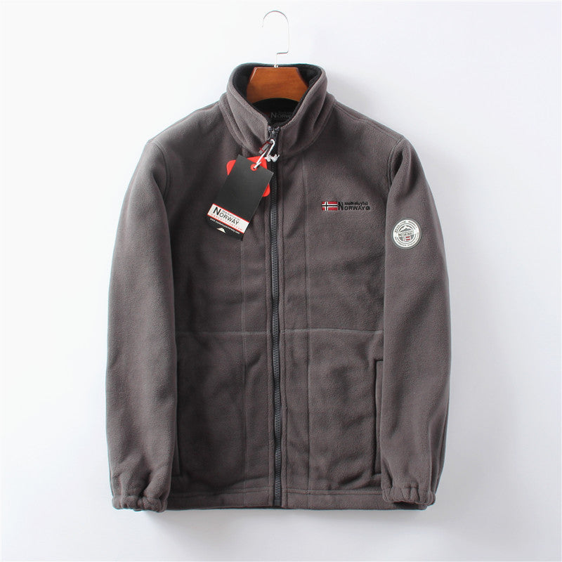 Chaqueta con capucha de forro polar de doble capa