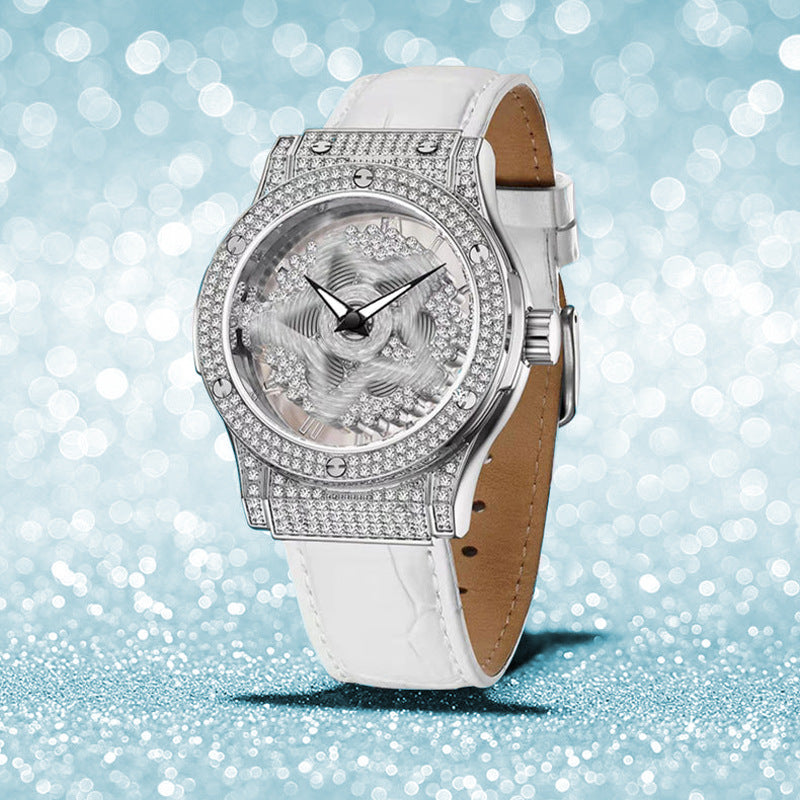 Reloj de cristal - Pentagrama giratorio