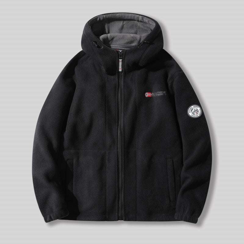 Chaqueta con capucha de forro polar de doble capa [¡Venta de liquidación!-50% REBAJADO＆Envío gratis]