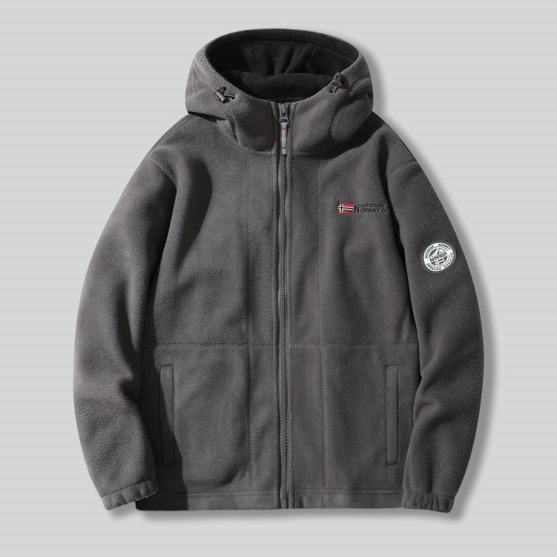 Chaqueta con capucha de forro polar de doble capa [¡Venta de liquidación!-50% REBAJADO＆Envío gratis]