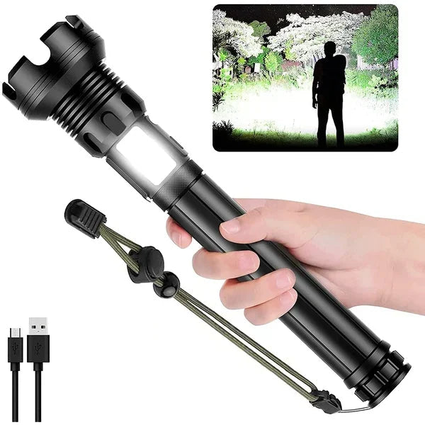 🔥🔦 ¡50% DE DESCUENTO! Linterna Láser Táctica Recargable LED — 160,000 Lúmenes ⚡ Súper Potente & Ultra Brillante | ¡Envío Gratis!
