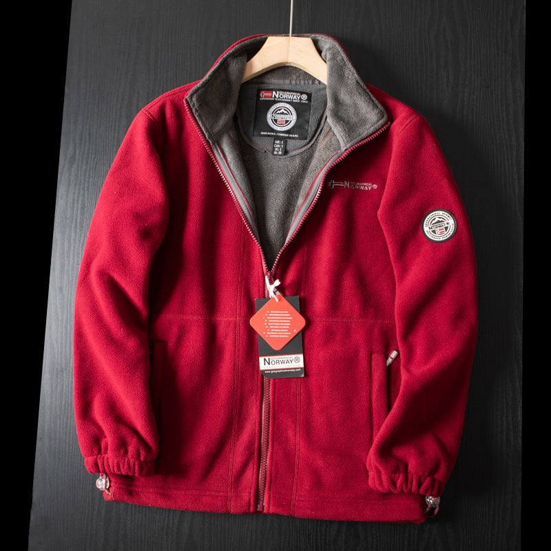 Chaqueta con capucha de forro polar de doble capa [¡Venta de liquidación!-50% REBAJADO＆Envío gratis]