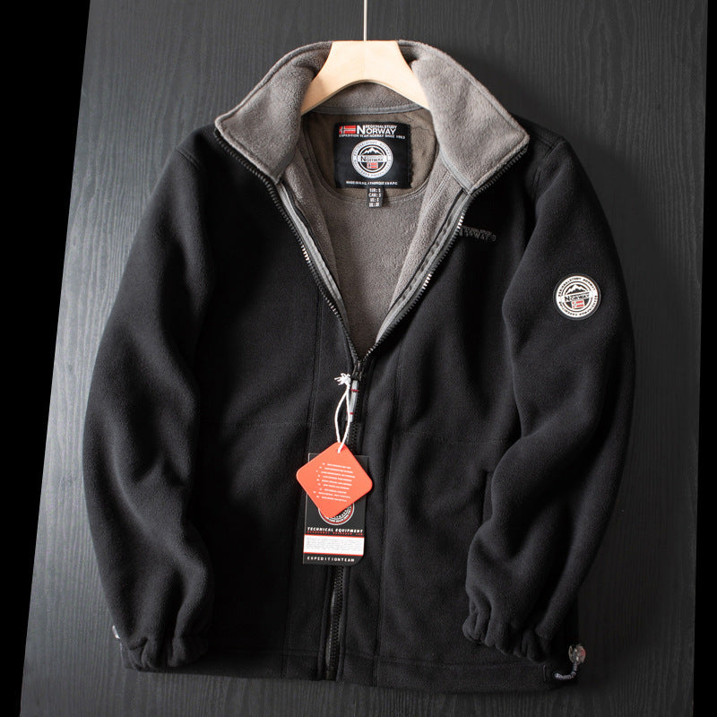 Chaqueta con capucha de forro polar de doble capa [¡Venta de liquidación!-50% REBAJADO＆Envío gratis]