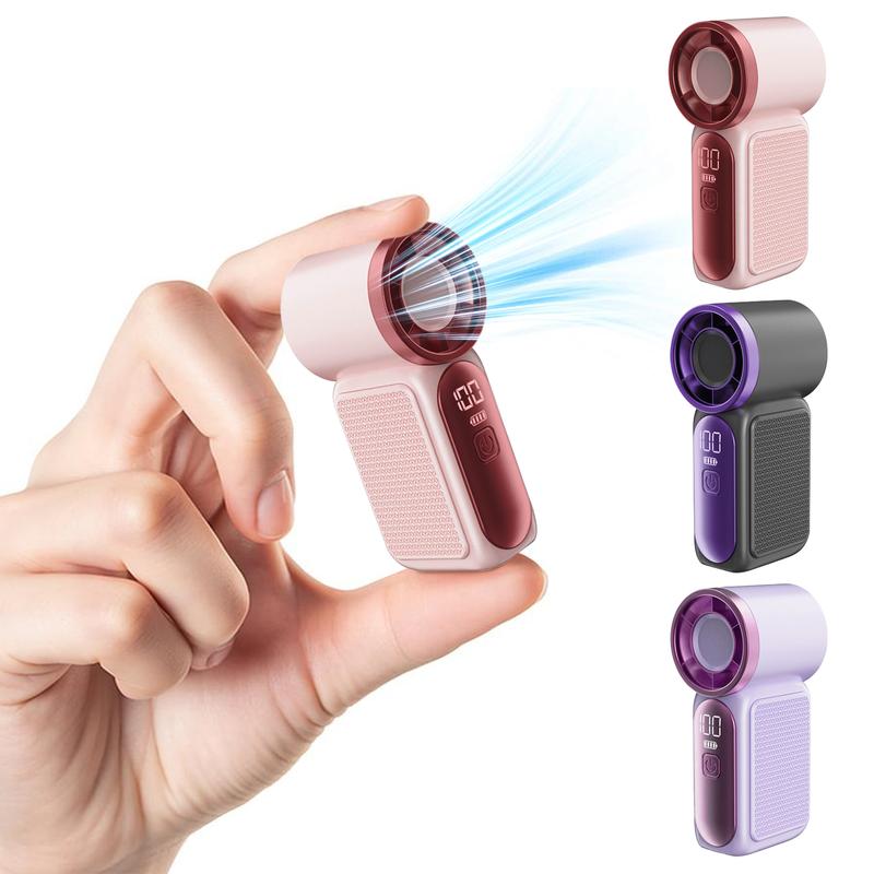 🌀💨 Mini ventilador portátil con pantalla LED – 👍 Ventilador de bolsillo turbo de 5 velocidades. ✨ Recargable por USB, enfriamiento rápido ideal para viajes y maquillaje. Regalo perfecto. Refrigeración portátil.