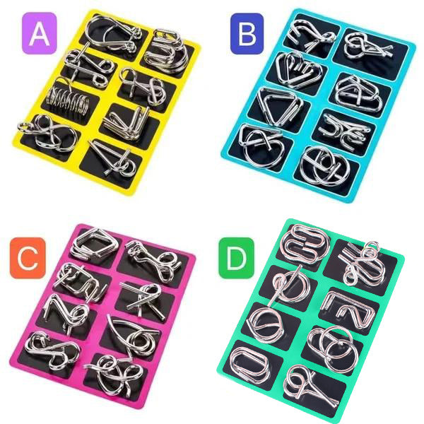 🔥 50% DE DESCUENTO ! 🧩 Anillo Rompecabezas de Metal (8 Piezas) - Desafío Mental con Instrucciones y Solución Incluidas, Ideal para Regalo 🎁✨