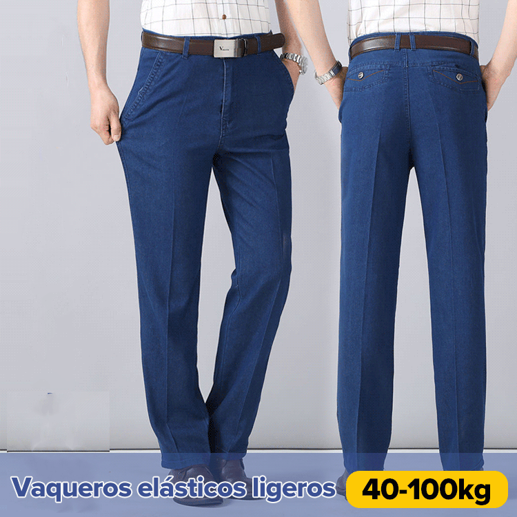 😍👖Jeans de cintura alta rectos para hombre-Compra 2 envío gratuito
