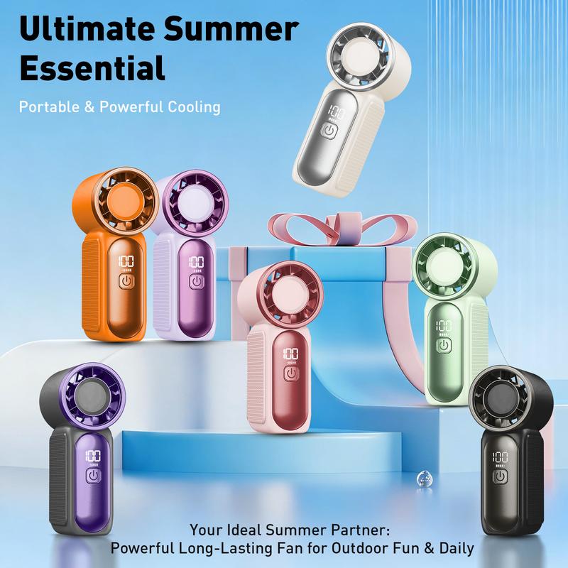 🌀💨 Mini ventilador portátil con pantalla LED – 👍 Ventilador de bolsillo turbo de 5 velocidades. ✨ Recargable por USB, enfriamiento rápido ideal para viajes y maquillaje. Regalo perfecto. Refrigeración portátil.