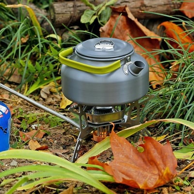 ⛺Quemador de gas para acampada – 5800 W, encendido piezoeléctrico, resistente al viento