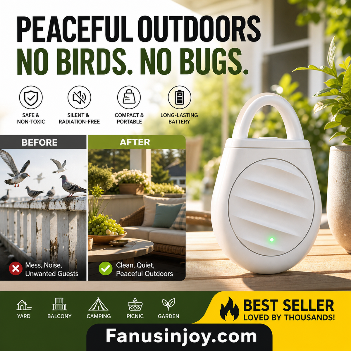 ⏰🔥 ¡OFERTA 50% OFF! 🦟🔊 Repelente Ultrasónico Portátil contra Plagas – Protección Sin Químicos, Seguro para Hogar, Camping y Exteriores 🌿✨