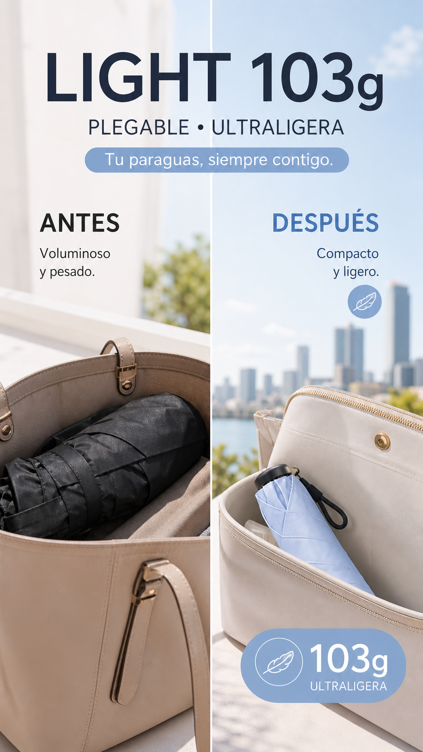 🥳¡OFERTA ESPECIAL 2026 - 50% DE DESCUENTO!🥳 Paraguas Compacto Ultraligero para Todo Tipo de Clima
