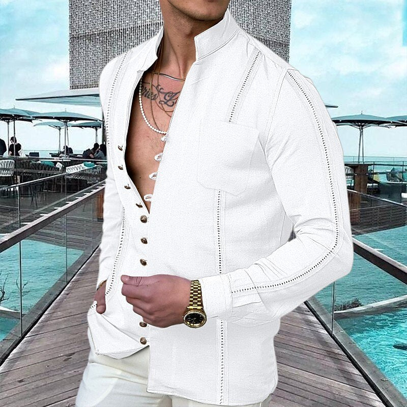 👕 ¡50% DE DESCUENTO AHORA! 🌊 Camisa de Lino con Botones para Hombre – Transpirable, ligera y de corte relajado – perfecta para vacaciones en la playa, barbacoas o días soleados ☀️