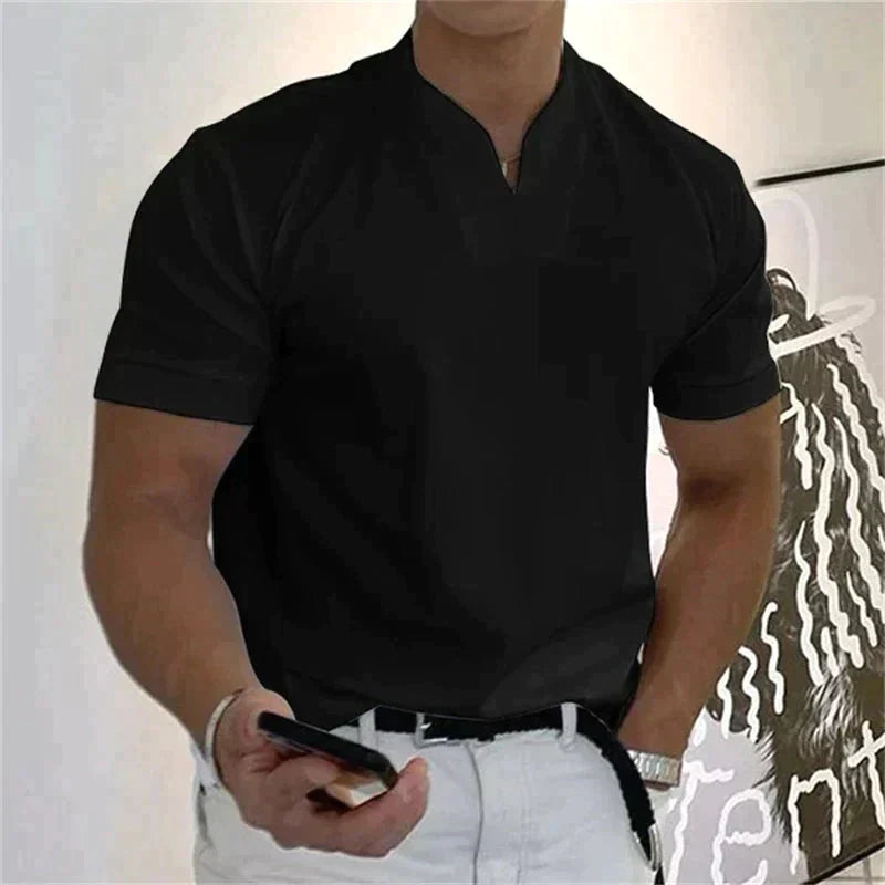 Camiseta de fitness de manga corta de negocios para caballeros de hombre