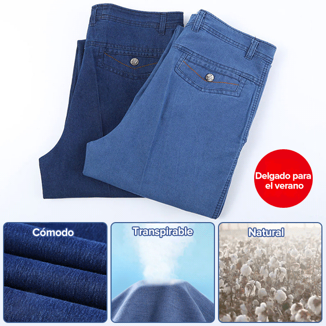 😍👖Jeans de cintura alta rectos para hombre-Compra 2 envío gratuito